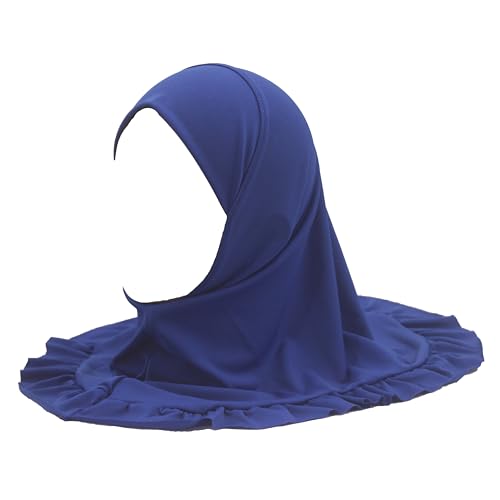 Hijab Scarf Girls Kids Ruffle Lotus Leaf Hijabs Solid Color Head Scarfs for Baby