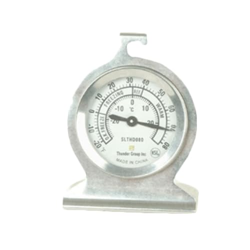 A-to-Z Supply SLTHD080 Refrigerator/Freezer Thermometer, dial Display, -20° to 80° F Temperature Range, +/- 1° Accuracy, Hangs or Stands, Stainless Steel, NSF