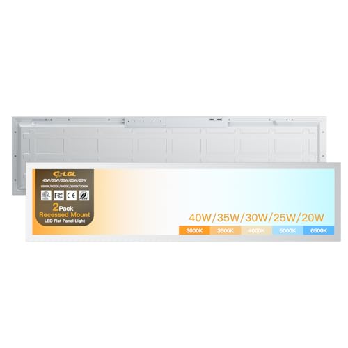 Image of 1x4 LED Flat Panel Light,Selectable 5CCT,0-10V Dimmable,5200LM,2Pack