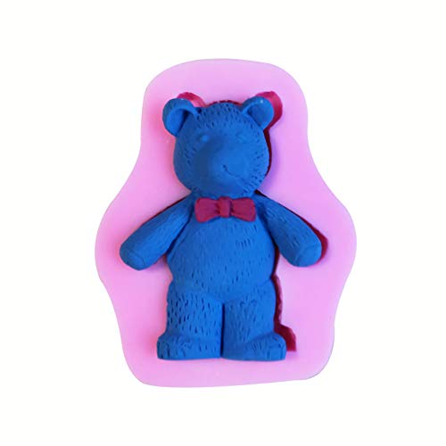Hengke 2 Pcs 3D Cute Bear Silicone Fondant Mould Cake Mold Cookie Decor Cake Decoration Jewelry, Polymer Clay, Crafting Projects Chocolate Baking Cookie Cutter Mold Sugarcraft Decor #TOP2