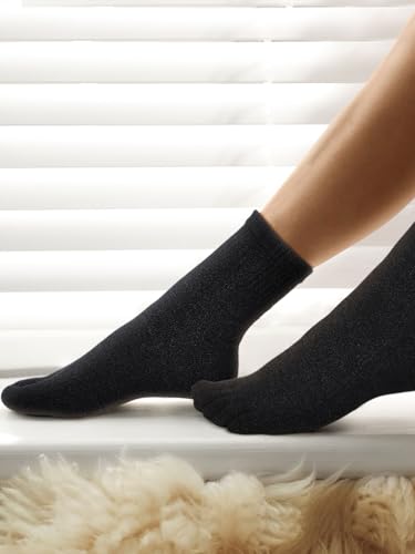 Bencailor 5 Pairs Women Toe Socks Cotton Breathable Compression Crew Five Toe Finger Socks for Women Men Athletic Running2