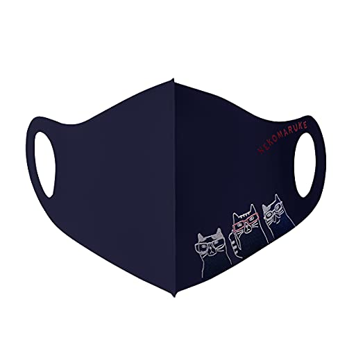 抗菌立体マスク ネコまるけ ネコまるけ柄 21-2208#3/DB クスグルジャパン 可愛いキャラクター 抗菌加工 UV加工 吸汗速乾