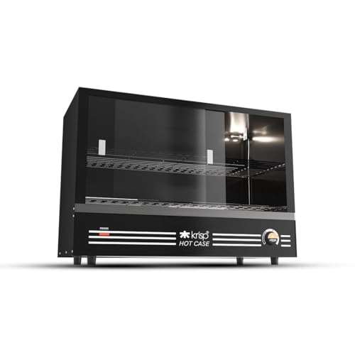 KRISP Electric Patties Hot Case with Sliding Door | Commercial Food Warmer Oven for Bakery, Fast Food Counter | Buffet Oven for Puff Warmer Machine fo