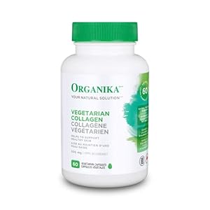 Organika Canadian-Made Vegetarian Collagen – Sourced From Natural Eggshell Membrane For Healthier Skin, Hair, Nails and Joints – 60vcaps