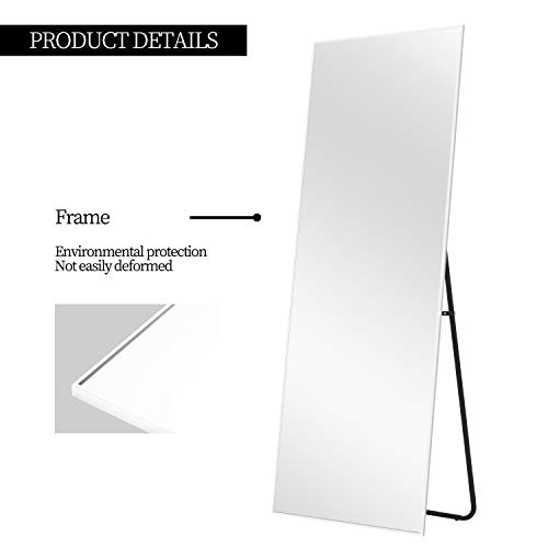 Image of NeuType Full Length Hanging Floor Mirror with Standing Holder Bedroom /Locker Room (White)
