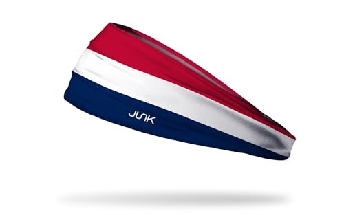 JUNK Brands Netherlands Flag Big Bang Lite Headband - Moisture-Wicking, Performance Fabric, Non-Slip, Sports Sweatband for Men & Women - One Size - Netherlands