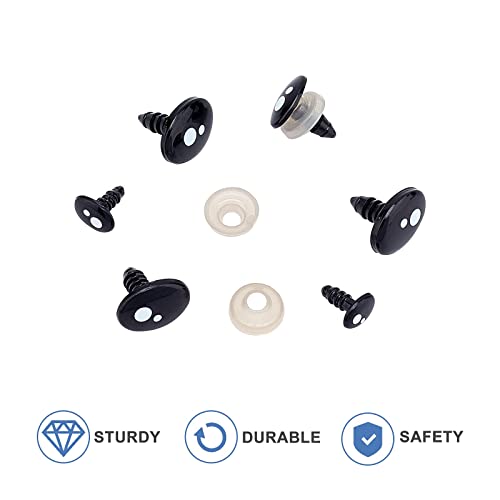 Ph Pandahall 200Pcs Kawaii Safety Eyes, 5 Sizes Craft Eyes Black Stuffed Animal Eyes Kawaii Eyes With Washers Oval Resin Felt Eyes For Amigurumi Puppet Teddy Bear Crochet Plush Animal Making #TOP5