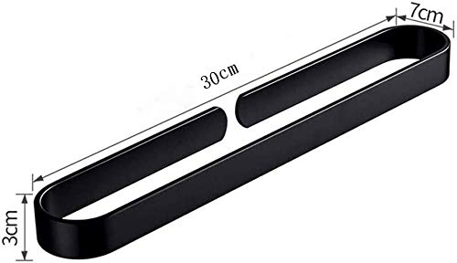 Toallero de pared negro de 30 cm autoadhesivo de aluminio para baño 8