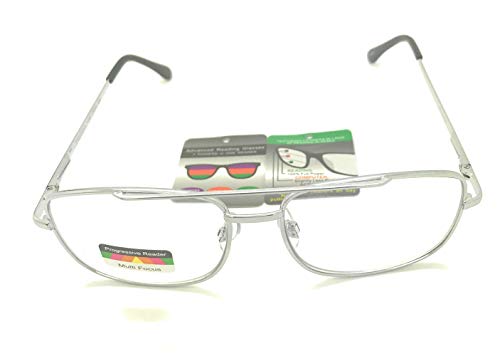 Multi 3 Focus Progressive Reading Glasses Rectangular Metal Frame2