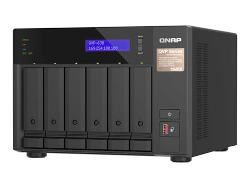 QNAP 6ベイNVR NASエンクロージャ QVP-63B。