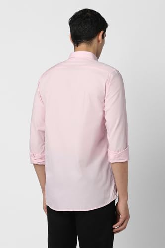 Image of Peter England Men's Solid Slim Fit Full Sleeve Casual Shirt| 100% Cotton