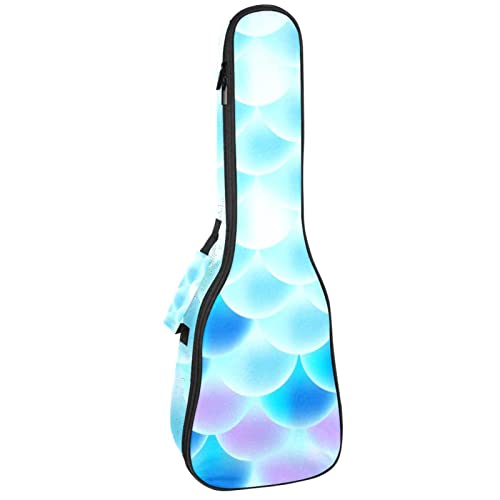 Housse pour ukulélé avec motif écailles de sirène bleue de 10 mm d’épaisseur avec rembourrage en éponge de 53,3 cm avec… - Les Beatles, Paul McCartney, John Lennon, RIngo Starr, George Harrison Housse pour ukulélé avec motif écailles de sirène bleue de 10 mm d'épaisseur avec rembourrage en éponge de 53,3 cm avec…