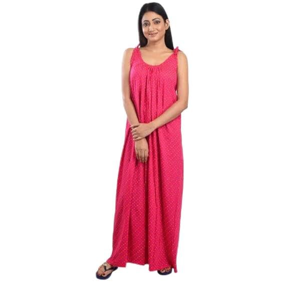 Nighty en pur coton de qualité supérieure, motif imprimé rose délicat