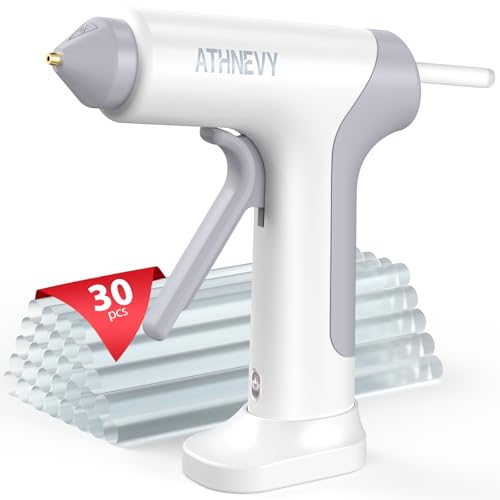 グルーガン コードレス 充電式 ボンドガン 10秒急速加熱 スティック30本付 2000mAh 4V 20W Type C スマートオフ 液漏れ防止 やけど防止 強力粘着 補修 DIY 手芸 木工 (ホワイト)