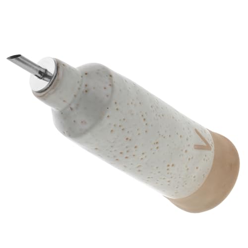 Mobestech Botella dispensadora de aceite de oliva de cerámica con tapa, recipiente de condimentos de cocina para condimentos de aceite, vinagre, condimentos, ligero, resistente al desgaste, para uso