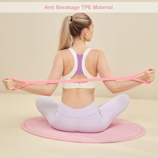 3 Pcs Figure 8 Resistance Bands for Women, Arm, Shoulder, Back, Leg, Pilates, Yoga Stretching