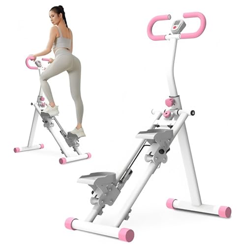 ステッパー 踏み台 昇降 垂直クライマー 高さ調節 LCDディスプレイ付き 耐荷重150kg 折りたたみ 省スペース 静音 室内 有酸素運動 滑り止め 家庭用 商業用(ピンク)