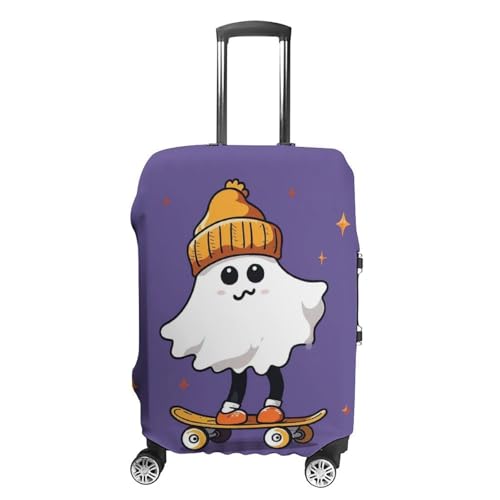 Carry on Luggage Cover The Ghost of Skateboards Suitcase Covers for Luggages Tsa Approved Travel Luggage Sleeve Protector Elastic Suitcase Protector Anti-Scratch Washable Fits 19-30 Inch Case -M