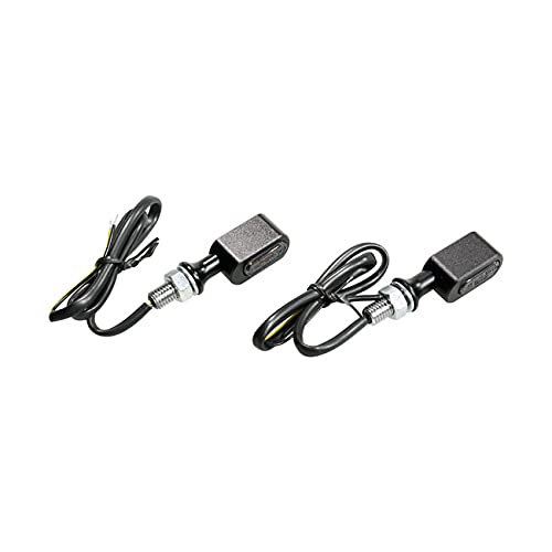 Mini Micro par de intermitentes LED para moto, universales, de aluminio, 3 en 1, combo parada, luz negra, lente ahumada ahumada, homologada ECE