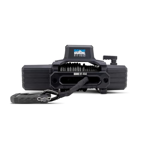 Borne Off-Road 12K Winch con cuerda sintética negra