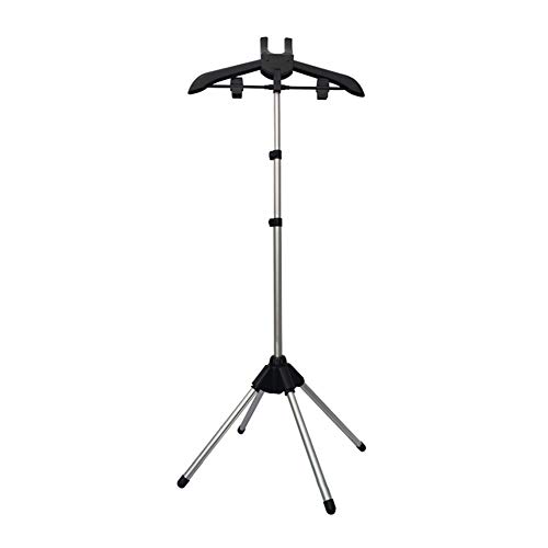 Exttlliy Garment Drying Rack Garment HangerDrying RackHandheld Clothes Steamer Holder Ironing Steamer Bracket Telescopic Folding Hanger Black