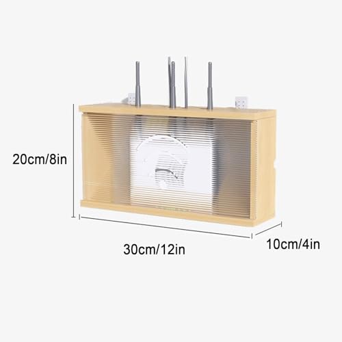 Boîte de rangement routeur WiFi étagère murale et support de câbles blanc - 2