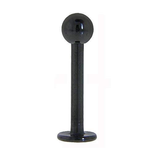 Black I.P Over Surgical Steel Labret Monroe Stud 16g 5/16" by Eg Gifts