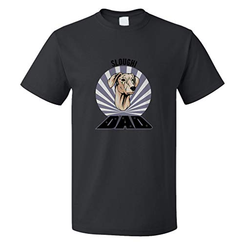 Custom Funny Graphic T Shirts for Men Dad Sloughi Dog Cotton Top Black Design Only 3X Large