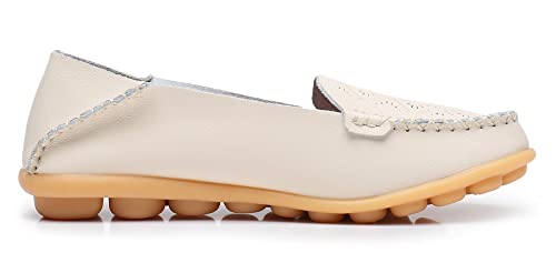 Venuscelia Women's Adequate Comfort Walking Flat Loafer(9.5 M Us,Beige) #TOP2