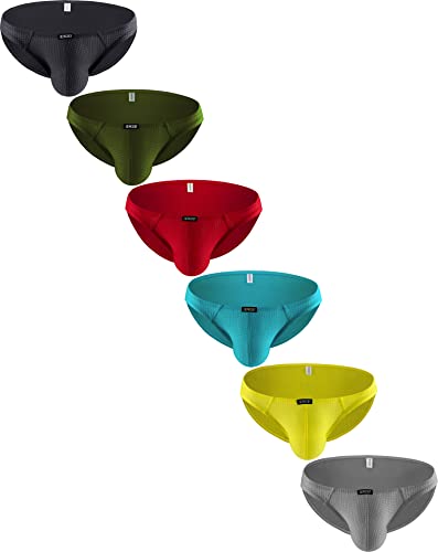 iKingsky Men's Bulge Briefs Breathable Bikini Underwear Sexy Low Rise Under Panties for Men