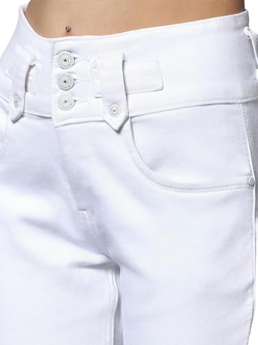 Image of TWGE - Women's High Waist Skinny Fit Jeans - 3 Button, Stretchable Denim Pants - Ankle Length - Stylish Casual Wear