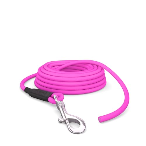 5m Schleppleine Hunde, Wasserfeste Hundeleine Rundleine ohne Schlaufe, Sichere Freilauf-Trainingsleine pink, bis 35kg