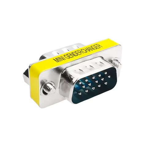Image of VGA SVGA HD15 Male to Male Mini Gender Changer Coupler Adapter (2 Pieces) VGA M /M