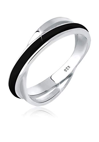 Preisvergleich Produktbild Elli Ring Damen Wickelring mit Emaille in 925 Sterling Silber
