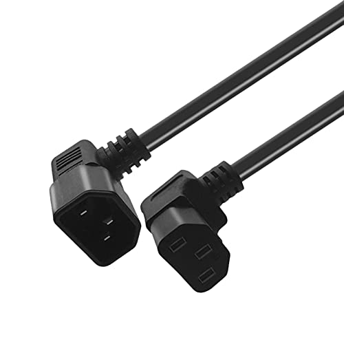 Loahrung 電源延長コード、全銅C13-C14ダブル曲げ90度製品延長コード、PC、モニター、スキャナー用(1.5M)