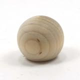 Mylittlewoodshop - Pkg of 6 - Ball with Flat Bottom - 1 inch in Diameter with 9/16 inch Flat Unfinis