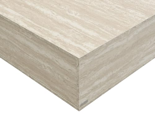 Pascal Morabito-Couchtisch mit 2 Schubladen - MDF - Travertin-Optik Beige - Antrim – Bild 6