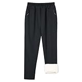 ✿ Pantalon de jogging chaud pour femme Design : pantalon de jogging pour femme avec jambe droite, coupe ample, jambe plate, pantalon thermique pour femme avec jambe stretch, La jambe droite offre une liberté de mouvement et une respirabilité suffisantes pour que vous puissiez bouger librement lorsque vous le portez.
