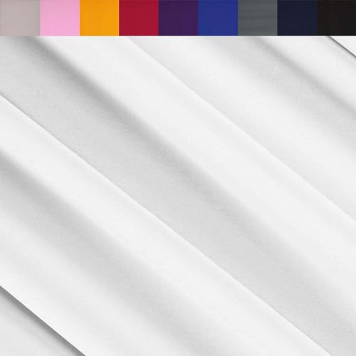 FabricLA ITY Jersey Fabric 95% Polyester 5% Spandex - 60" Wide 2 Way Stretch Knit Fabric for Apparel Drapery Event Decor Table Covers and Backdrops - White, 5 Yard