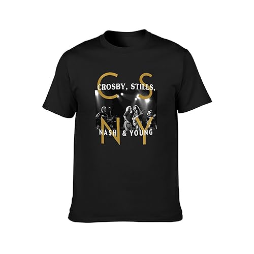 Photo de Crosby Stills Nash & Young Csny Mens T-Shirt Casual Cotton Tees Tops Black S
