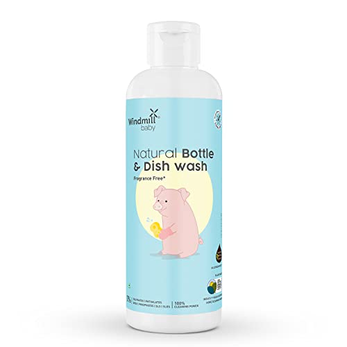 Image of Windmill baby Natural Bottle Cleaning Liquid, Fragrance Free, USDA Certified, Allergen Free, for Milk Feeding Bottles, Teats, Pump Parts & more - 175ml