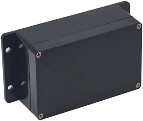 Raculety Project Box IP65 Waterproof Junction Box ABS Plastic Black Electrical Boxes DIY Electronic Project Case Power Enclosure with Fixed Ear , Black 6.22 x3.54 x2.36 inch