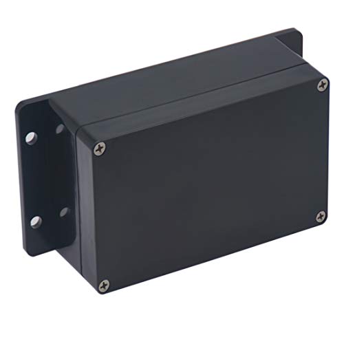 Raculety Project Box Ip65 Waterproof Junction Box Abs Plastic Black Electrical Boxes Diy Electronic Project Case Power Enclosure With Fixed Ear , Black 6.22 X3.54 X2.36 Inch #TOP1