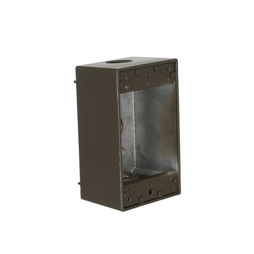 Hubbell-Raco 5320-2 Weatherproof Box, 1 Gang, 18.3 Cu-in X 4-1/2 in L X 2-3/4 in W X 2 in D, Cubic inches, Bronze