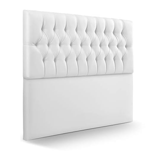 SUENOSZZZ-ESPECIALISTAS DEL DESCANSO Cabecero de Cama de 135 Modelo Copenhague, Color Blanco 145x120 | Cabezal Madera de Gran Acolchado con capitoné tapizado en Polipiel