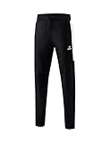 Schmal zulaufende Passform Erima Kinder Squad Arbeits Trainingshose, schwarz/Weiß, 128