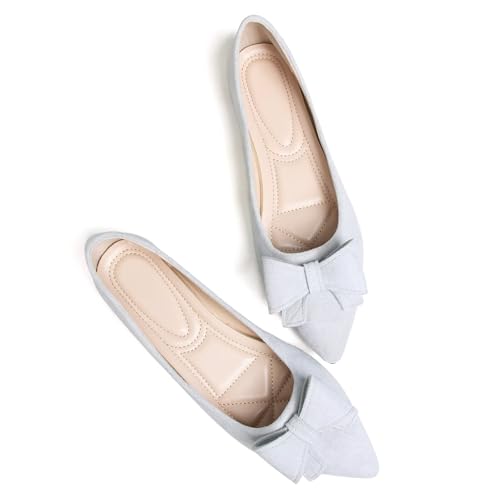 Stunner Women's Bow Flats Comfortable Pointed Toe Slip On Ballet Flat Shoes3