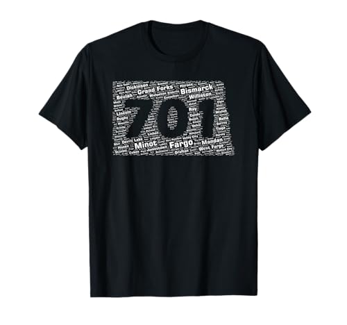 North Dakota State: 701 Area Code T-Shirt
