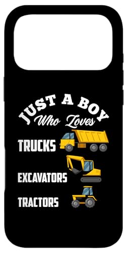 Carcasa para iPhone 17 Pro MAX Niños Solo Un Niño Que Ama Los Camiones Excavadoras Tractores Niños