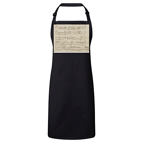 Tablier cuisine noir partition Chopin pour cuisiner au rythme du piano